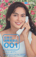Rare Télécarte JAPON / 110-011 - Femme Pub TELEPHONE Série KDD 001 -WOMAN Girl JAPAN Phonecard - Frau TK - 1921 - Personnages