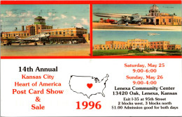 Missouri Kansas City 14th Annual Heart Of America Post Card Show 1996 - St Louis – Missouri
