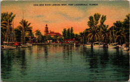 Florida Fort Lauderdale New River Looking West 1944 - Fort Lauderdale