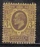 3d MNH Edward Series, (1902 - ) Great Britain - Unused Stamps