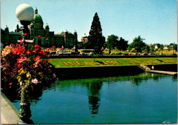 Canada Victoria Inner Harbor And Floral Welcome Sign - Victoria