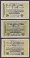 Germany 1923: Reinchbanknote 10 Million Marks (3 Different) - 10 Miljoen Mark