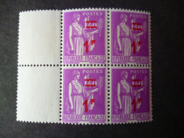 Timbre France Neuf ** 1939/44  N° 484  Bloc De Quatre - 1939-44 Iris