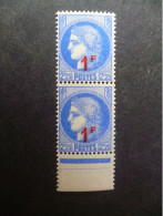 Timbre France Neuf ** 1939/44  N° 487  Paire Verticale - 1939-44 Iris