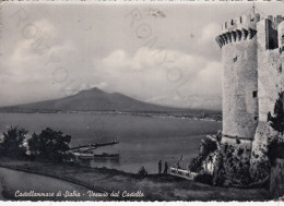 CARTOLINA  CASTELLAMMARE DI STABIA,NAPOLI,CAMPANIA-VESUVIO DAL CASTELLO-VACANZA,LUNGOMARE,BELLA ITALIA,VIAGGIATA 1957 - Castellammare Di Stabia