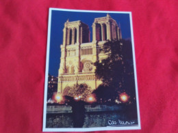 BELLE CARTE SIGNEE A. MONIER..."LA FACADE DE NOTRE-DAME ILLUMINEE" - Notre Dame De Paris