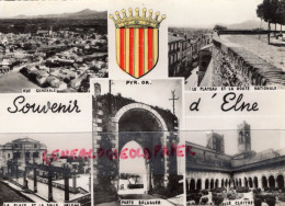 66- ELNE - SOUVENIR CLOITRE- PORTE BALAGUER- PLACE ET SALLE HELENA- VUZ GENERALE - Elne