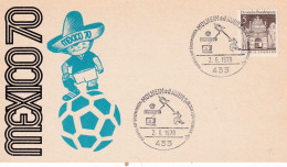 Germany  1970 Card: Football Fussball Soccer Calcio FIFA World Cup Mexico; Satellite Transmission; Mülheim Cancellation - 1970 – Mexico