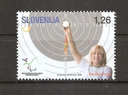 SLOVENIA 2016,SPORT,SHOOTING,VESELKA PEVEC,PARAOLYPIC  GAMES RIO,GOLD MEDAL,,MNH, - Shooting (Weapons)