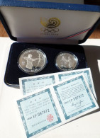 KOREA SOUTH 5000 + 10000 WON 1987 XXIV OLYMPIAD SEOUL 1988 Argent 925‰ Silver EN COFFRET BE PROOF Archer Chegi-Kicking - Corée Du Sud