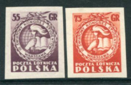 POLAND 1953 World Student Congress Airmail Stamps MNH / **.  Michel 814-15 - Neufs