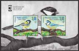 Bosnia Croatia 2019 Europa CEPT National Birds Fauna Parus Major, Parus Caeruleus, Block Souvenir Sheet MNH - 2019