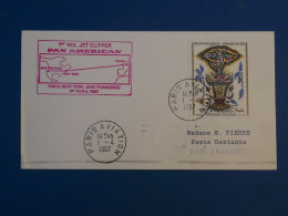 BW15 FRANCE  BELLE LETTRE 1959 1ER VOL  JET  PARIS  SAN FRANCISCO USA    + +AFF.PLAISANT++ - Eerste Vluchten