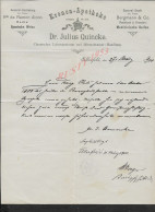 ALLEMAGNE LETTRE COMMERCIALE AVEC EN TÊTE 1900 DE Dr JULIUS QUINCKE PHARMACIE DE LA COURONNE À ELBERFELD : - 1900 – 1949