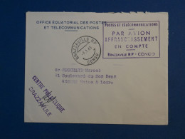 BW15 CONGO   BELLE LETTRE AFF. EN COMPTE  1965  + OFF. EQUATORIAL BRAZZAVILLE A ANGERS FRANCE + +AFF.PLAISANT++ - Other & Unclassified