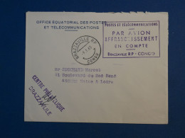 BW15 CONGO   BELLE LETTRE AFF. EN COMPTE  1965  + OFF. EQUATORIAL BRAZZAVILLE A ANGERS FRANCE + +AFF.PLAISANT++ - Otros & Sin Clasificación