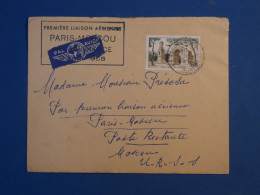 BW15 FRANCE  BELLE LETTRE 1958 1ER VOL   PARIS MOSCOU  URSS +AFF.PLAISANT++ - Erst- U. Sonderflugbriefe