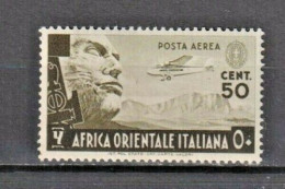 AFRICA ORIENTALE ITALIANA 1938  Pittorica Soggetti Vari POSTA  AEREA 50 CENT. MH - Africa Oriental Italiana