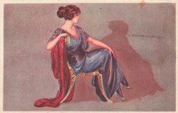 Illustrateur - Corbella - Femme Assise De Profil  - Drapé - Carte Postale Ancienne - Corbella, T.