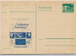 ZUSAMMENDRUCK RAUMFAHRT DDR P84-2-83 C14 Postkarte Zudruck Karl-Marx-Stadt 1983 - Andere & Zonder Classificatie