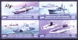 India 2006 MNH 4v Blk, Military Aircraft Aviation Helicopter Ships Submarines - U-Boote