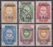 Russia Russland 1909/10 Levant Mi 39VI-44VI MH/used Kerassunde Offices Abroad Turkish Empire - Levant