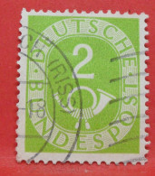 N°13 - 2 Pfennig - Année 1951 - Timbre Oblitéré Allemagne Bundespost - - Gebraucht