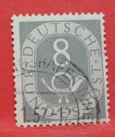 N°17 - 8 Pfennig - Année 1951 - Timbre Oblitéré Allemagne Bundespost - - Gebraucht