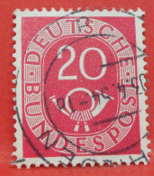 N°20 - 20 Pfennig - Année 1951 - Timbre Oblitéré Allemagne Bundespost - - Gebraucht