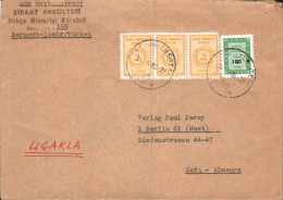 TURQUIE AFFRANCHISSEMENT COMPOSE SUR LETTRE A EN TETE DE IZMIR POUR L'ALLEMAGNE 1966 - Storia Postale