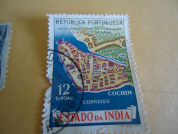 FRENCH INDIES  USED  STAMPS MAPS COCHIN - Usados