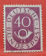 N°23 - 40 Pfennig - Année 1951 - Timbre Oblitéré Allemagne Bundespost - - Gebraucht