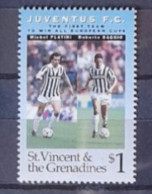 VINCENT GRENADINES JUVENTUS 1994 MNH** PLATINI BAGGIO NORMAL  FOOTBALL FUSSBALL SOCCER CALCIO FOOT FUTBOL - Clubs Mythiques