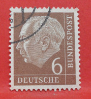 N°70 - 6 Pfennig - Année 1954 - Timbre Oblitéré Allemagne Bundespost - - Gebraucht