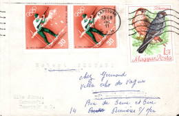 HONGRIE AFFRANCHISSEMENT COMPOSE SUR LETTRE POUR LA FRANCE 1968 - Lettres & Documents