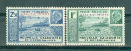 WALLIS & FUTUNA.- N°90* Et 91* MH SCAN DU VERSO - Timbre De Nouvelle-Calédonie De Même Date (Pétain) Surchargés. - Unused Stamps