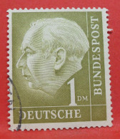 N°84 - 1 Deutsche Mark - Année 1954 - Timbre Oblitéré Allemagne Bundespost - - Gebraucht