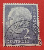 N°85 - 2 Deutsche Mark - Année 1954 - Timbre Oblitéré Allemagne Bundespost - - Gebraucht
