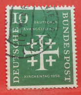 N°125 - 10 Pfennig - Année 1956 - Timbre Oblitéré Allemagne Bundespost - - Gebraucht