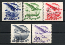 Col33 Russie Russia Россия Aerien 1934 N° 41 à 45  Oblitéré Cote :  65,00€ - Used Stamps