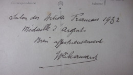 LAS SUR CPA JULES RIBEAUCOURT VERSO RECTO TABLEAU DE L ARTISTE MARINE BATEAUX SALON 1932  ARTISTES FRANCAIS MEDAILLE - Peintres & Sculpteurs