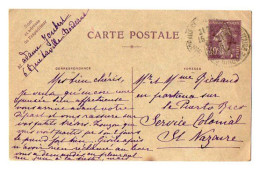 TB 4328 - Entier Postal - Mme JOUBERT à BORDEAUX Pour M. & Mme RICHARD En Partance Sur Le Puerto Rico..à SAINT - NAZAIRE - Cartes Postales Types Et TSC (avant 1995)