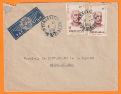 1950 - Enveloppe Par Avion De Tananarive Vers Diego Suarez - 10 F Général Duchesne X 2 - Cad Arrivée - Briefe U. Dokumente