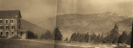 BELVEDERE Hôtel , Rte Petit St Bernard , Mont Pourri * 1930 * RARE Panorama En 2 Photos Anciennes Panoramique 18.5x6.8cm - Sonstige & Ohne Zuordnung