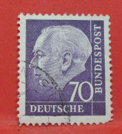 N°153 - 70 Pfennig - Année 1957 - Timbre Oblitéré Allemagne Bundespost - - Gebraucht