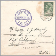 CURAÇAO ARUBA St. Nicolaas - 1940 Large Post Censuur (scarce) Censor Mark - B&J H-1 - Cover To USa - Curaçao, Nederlandse Antillen, Aruba