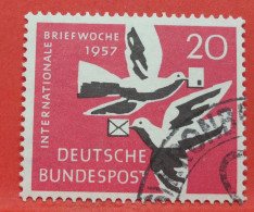 N°166 - 20 Pfennig - Année 1957 - Timbre Oblitéré Allemagne Bundespost - - Gebraucht