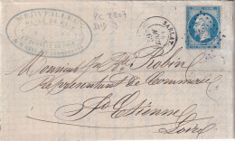 France N°14A Sur Lettre - Sarlat - TB - 1853-1860 Napoléon III.