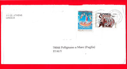 GRECIA - Storia Postale - Busta Del 2011 - ( 2009 - Mitologia - Ulisse E Le Sirene - 2010 - Battaglia Di Maratona ) - Lettres & Documents