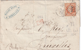 France N°23 Sur Lettre - TB - 1862 Napoleone III